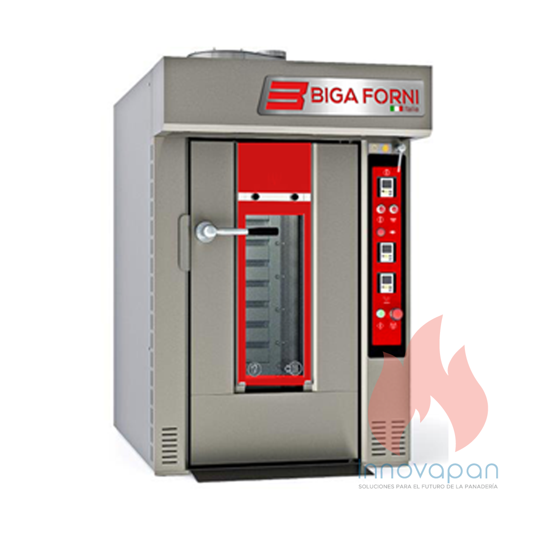 Horno Rotatorio 12 bandejas 6040 Gas/Petróleo Italiano, BIGA FORNI BFRJ60X40G